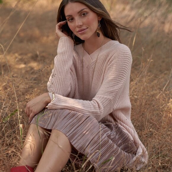 Soft Baby Pink Tunic Knit Sweater - Picture 6 of 6